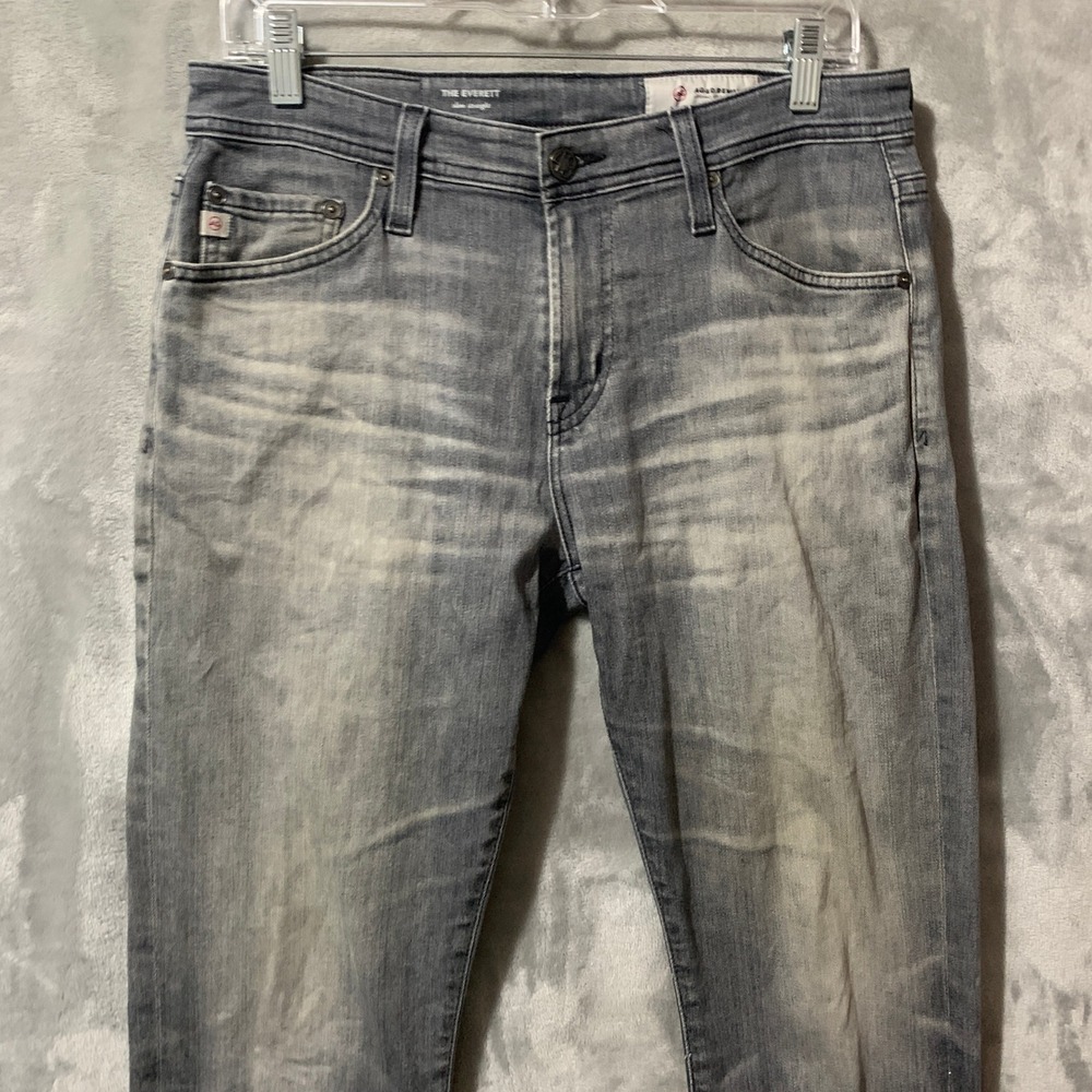Adriano Goldschmied AG ED The Everett Slim Straight Grey Jeans 30x32.5 Mens - Picture 2 of 16